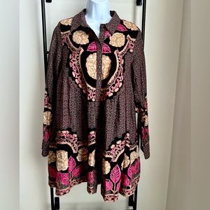 Free People Floral Mini Dress in Black and Pink